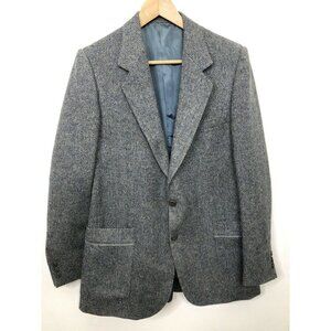 Haymarket Shetland Tip Top British Wool Men's 38 Blazer Tweed Blue Gray